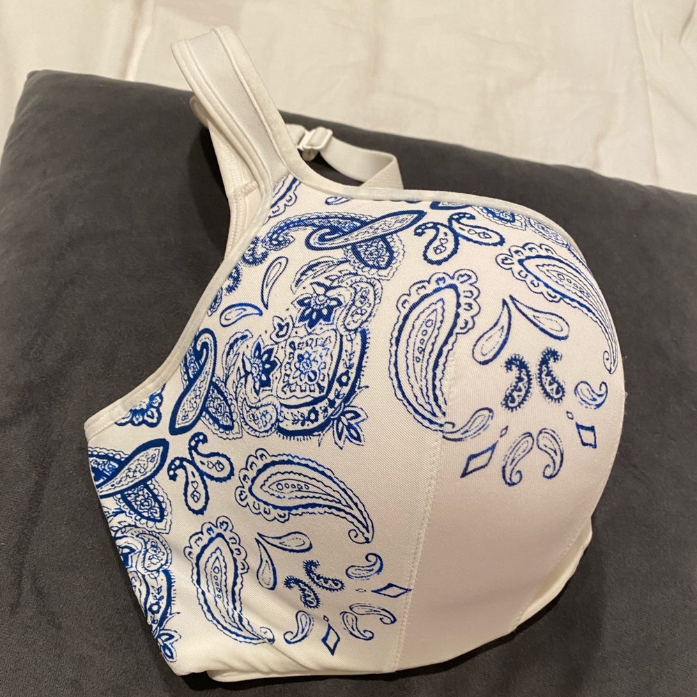 Beautiful Blue Paisley Pattern Bra - Cacique